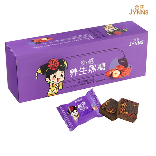 JYNNS Brown Sugar with Red Dates & Goji Berries 金氏格格养身黑糖 - 红枣枸杞黑糖 24g x 7pcs