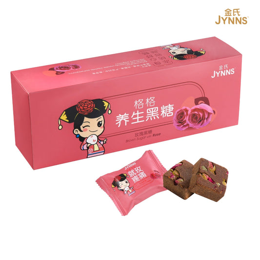 JYNNS Brown Sugar with Rose 金氏格格养身黑糖 - 玫瑰黑糖 24g x 7pcs