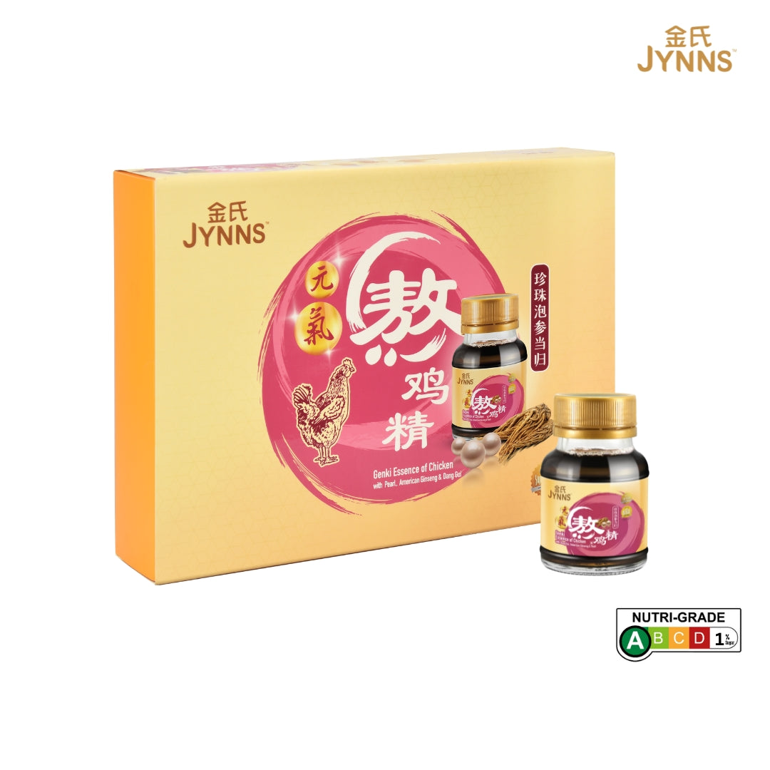 EC03 JYNNS Genki Essence of Chicken with Pearl, American Ginseng & Dang Gui 金氏元气熬鸡精 – 珍珠泡参当归 70ml x 6
