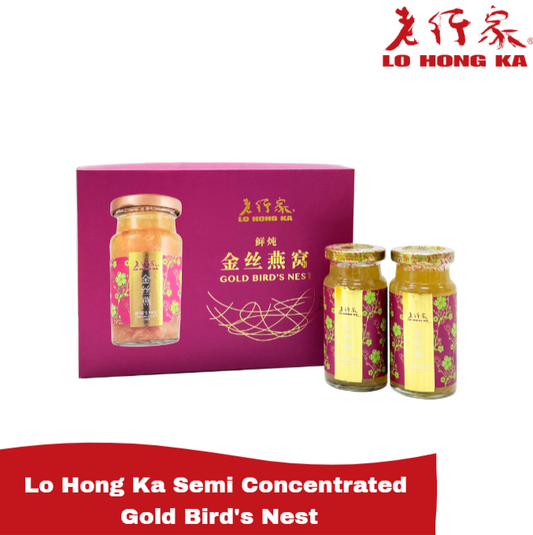 Lo Hong Ka Semi Concentrated Gold Bird's Nest Gift Box 老行家半浓缩燕窝 - 金丝燕 150g x 2 Bottles