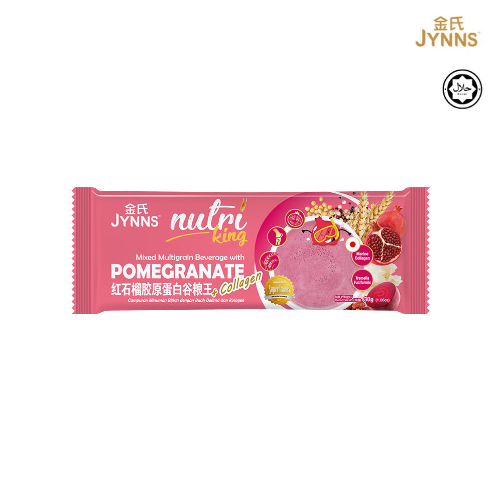 JYNNS Nutri King Pomegranate & Collagen Multigrain Beverage 金氏谷粮王 - 红石榴胶原蛋白 30g x 15's