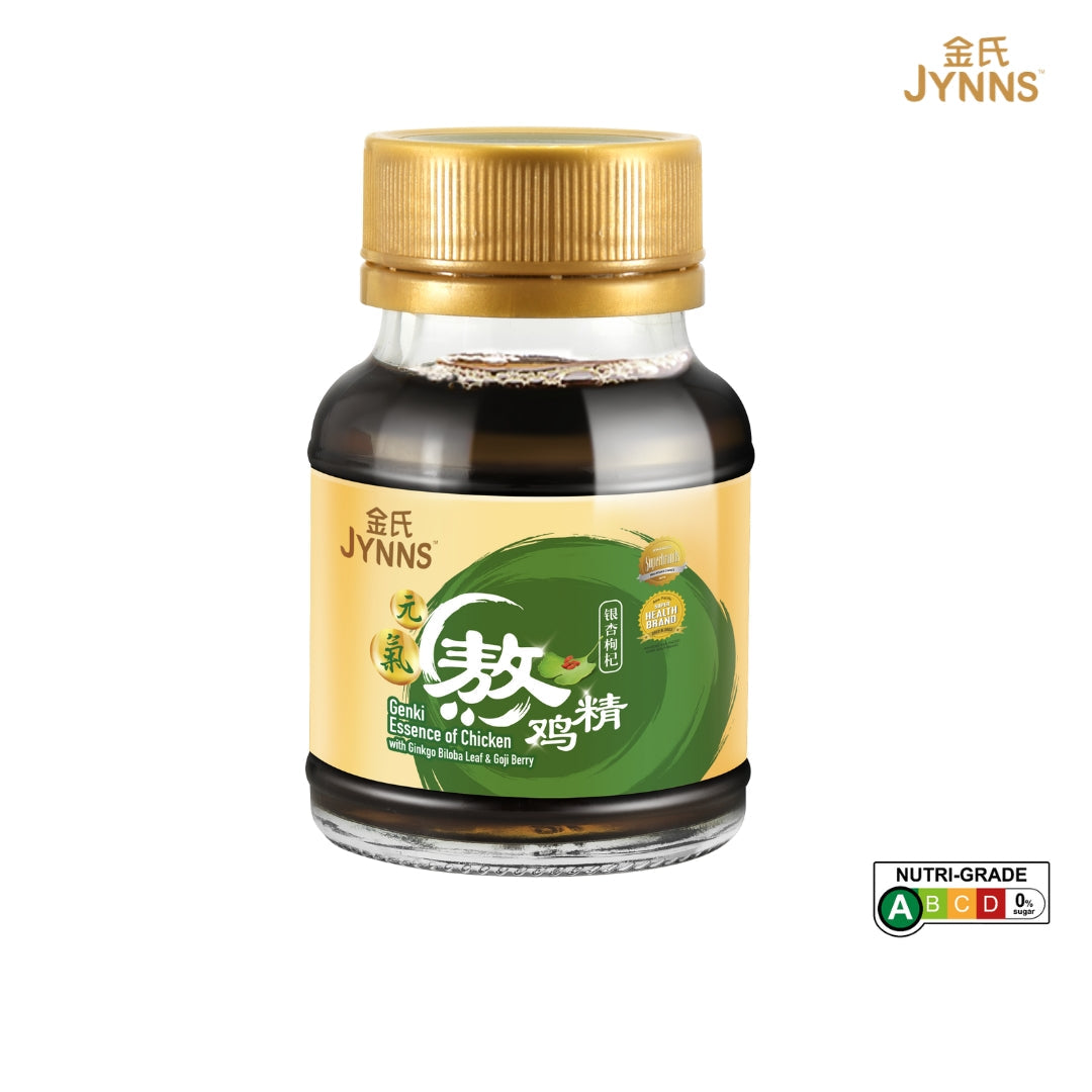EC04 JYNNS Genki Essence of Chicken with Ginkgo Biloba Leaf & Goji 金氏元气熬鸡精 – 银杏叶枸杞 70ml x 6