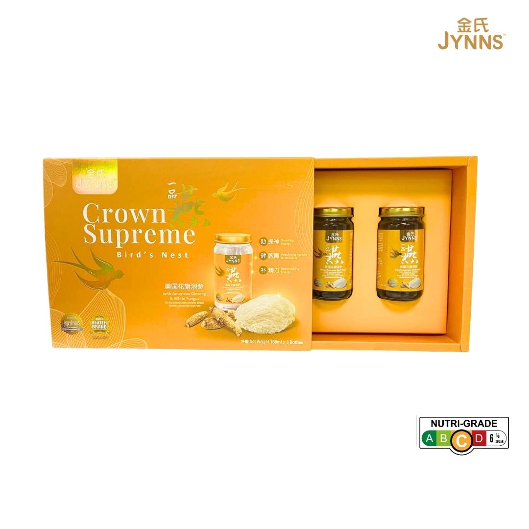 JYNNS Crown Supreme Bird’s Nest American Ginseng & White Fungus 150mlx3 Bottles