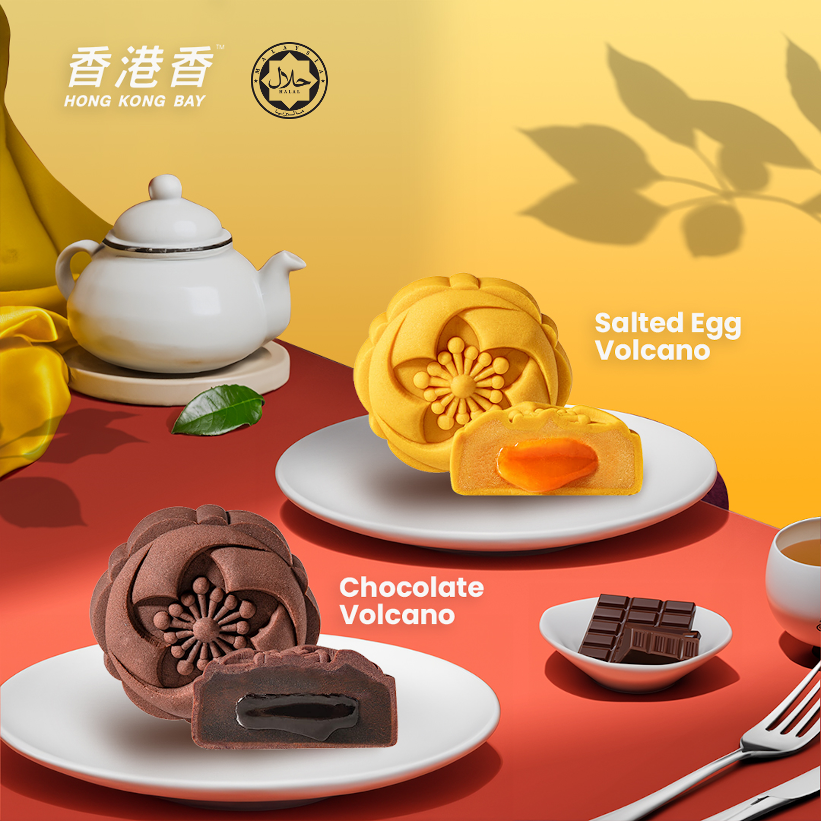 HK Style Salted Egg Volcano + Chocolate Volcano